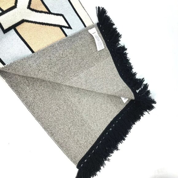 BURBERRY 8021740 border logo fringe Scarf Cashmere - Picture 6 of 9